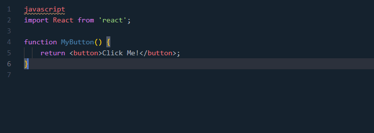 simple button component in React