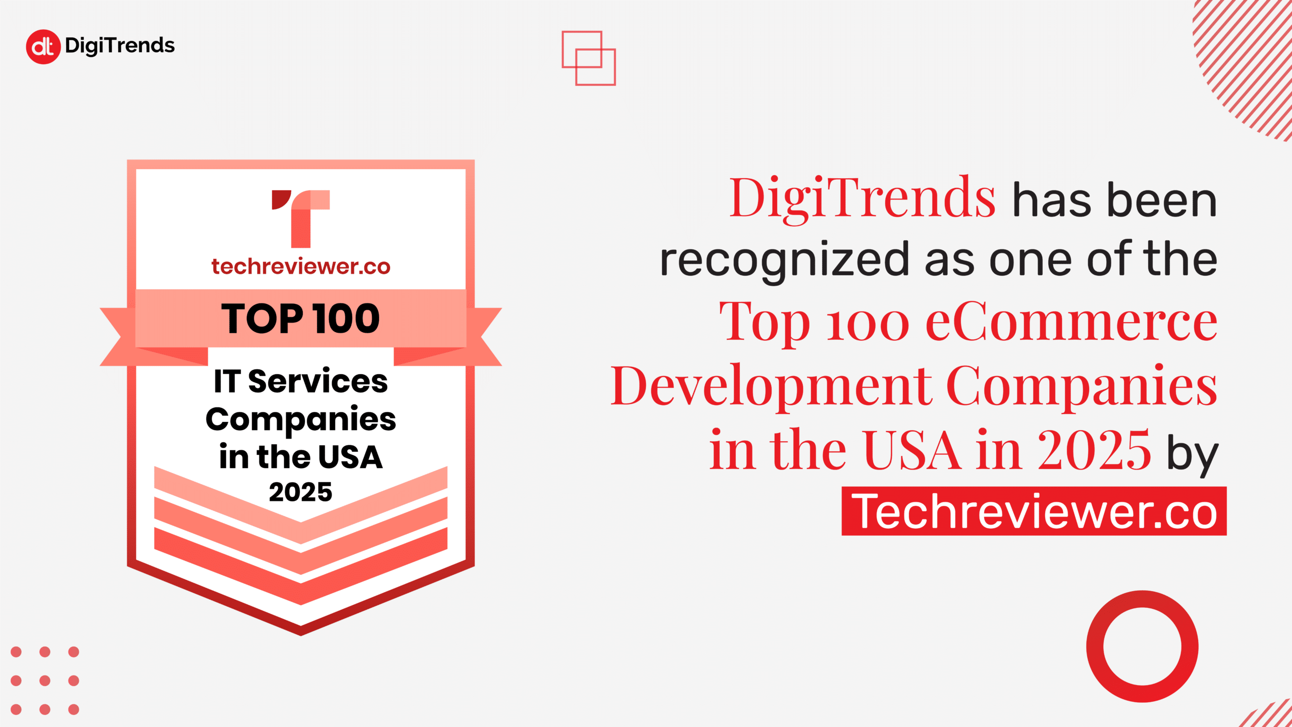 DigiTrends Secures Spot Among Top 100 eCommerce Development Companies in the USA for 2025